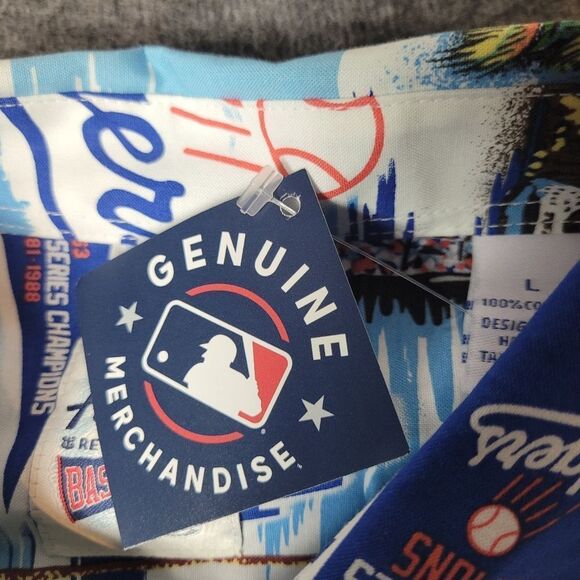 Los Angeles Aloha Dodgers Shirt Mens Sz L Reyn Spooner MLB Hawaiian Baseball New - Picture 8 of 16